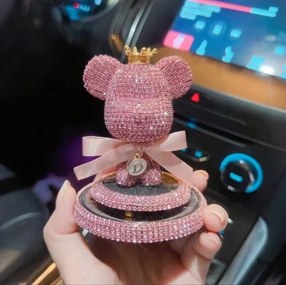 Accessories - Pink Crystal Bear Car Ornament